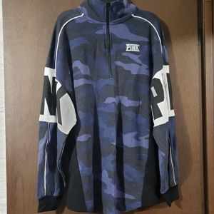 💥💥VS PINK BLUE CAMO ZIP PULLOVER MEDIUM💥💥